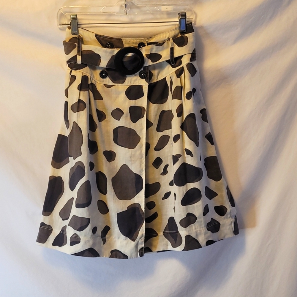 Linen a-line skirt with belt